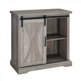 thumbnail image 1 of Pemberly Row Meuble TV Buffet Porte de Grange de Ferme 32 Pouces en Chêne Gris Rustique Lavé, 1 of 4