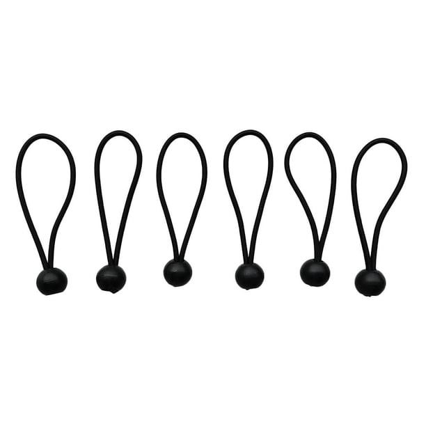 Cuerda elástica de bola de 6''/5''/8'', correas de amarre para carpas, lonas para acampar Negro 4 pulgadas