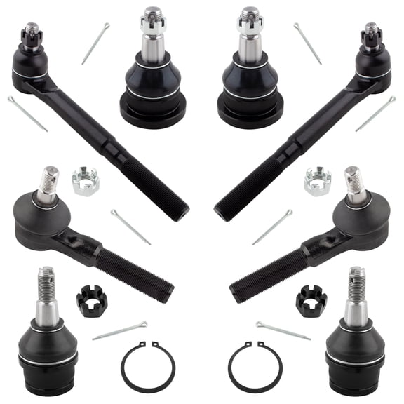 BOXI 8pc Front Upper Lower Ball Joints Inner Outer Tierods Fit for Dodge Ram 1500 1997 1998 1999 Fit 2WD/RWD MODELS ONLY / ES3172 ES3171 K7206 K7271