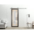 thumbnail image 5 of Sturdy Barn Door 36 x 96 inches | Planum 2113 Chocolate Ash Frosted Glass | Stainless Steel 6.6FT Rail Hangers Heavy Set | Solid Panel Interior Doors, 5 of 6