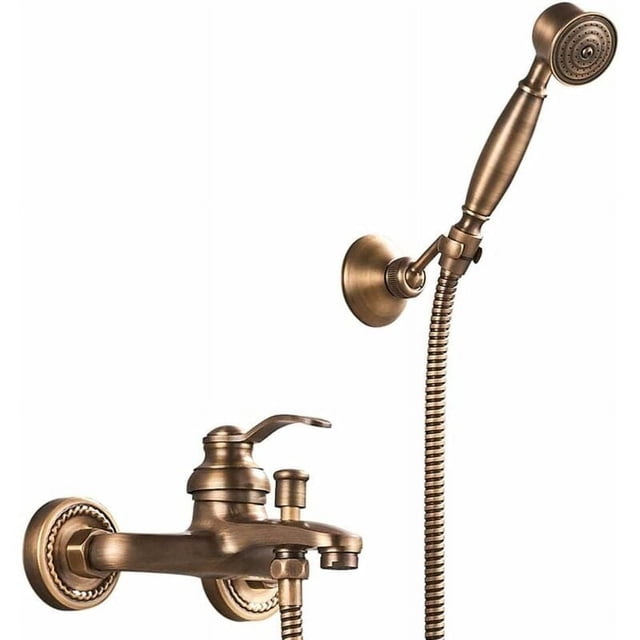Kit de ducha de baño vintage, modelo estándar G1/2 para ajuste universal, fácil instalación y sin mantenimiento con superficie cepillada antigua