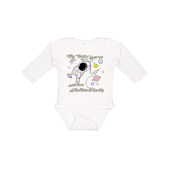 Inktastic My Nana Loves Me Boys or Girls Long Sleeve Baby Bodysuit