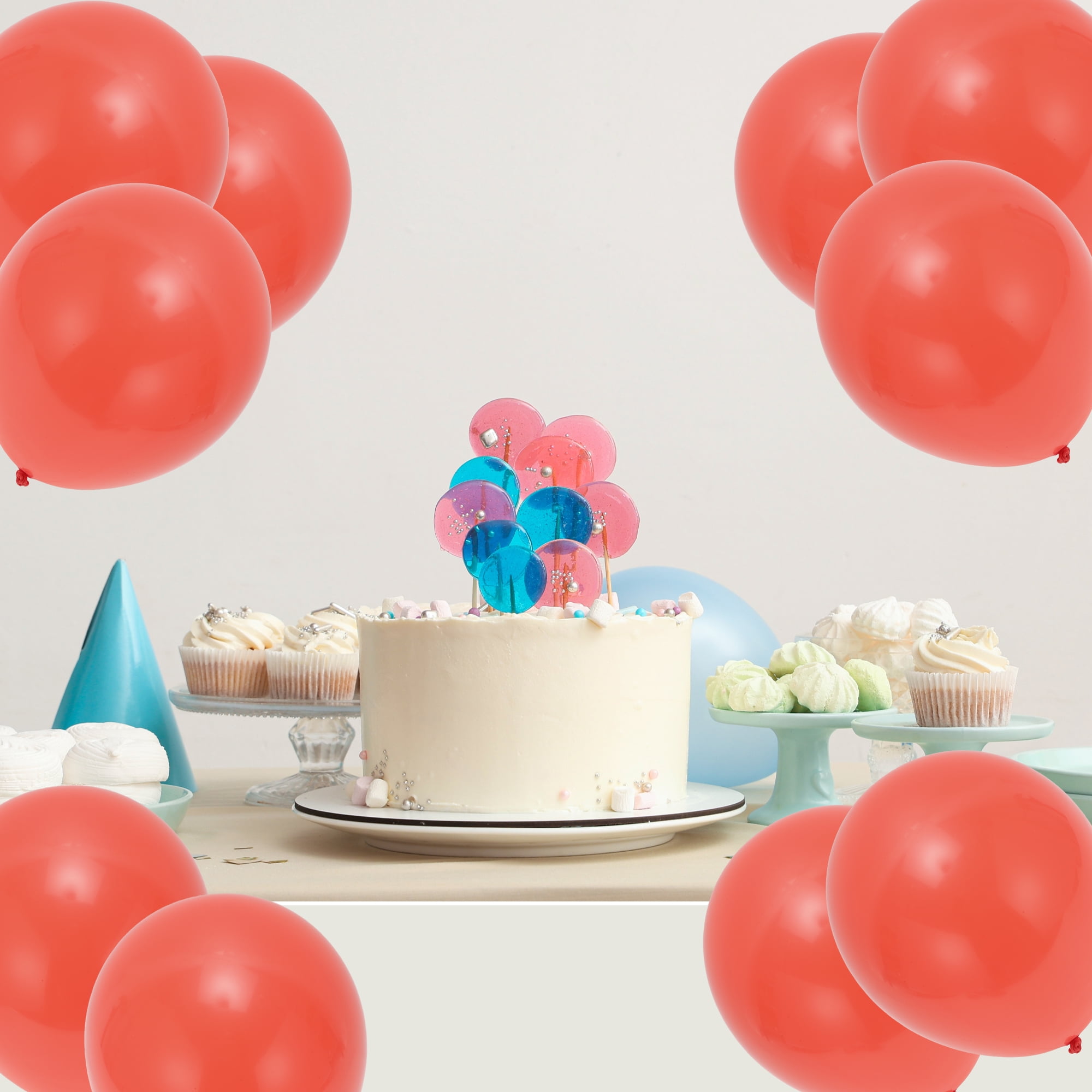 Unique Bargains 20Pcs Latex Party 10 Inch Helium Balloons Coral Red