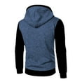 thumbnail image 3 of ZUKMRJPC Men's Hooded Sweatshirt Casual Patchwork Zipper Drawstring Lightweight Pullover Sweatshirt with Pockets for Running Sport Workout, 3 of 4