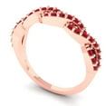 thumbnail image 2 of 0.495 ctw Wedding Band for Women - 18K Rose Gold Simulated Ruby Stackable Eternity Ring, 2 of 6