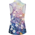thumbnail image 3 of FASHOFT Golf Shirts for Women Moisture Wicking Golf Polo Shirts Floral Print Short Sleeve Tennis Shirts Purple L, 3 of 3