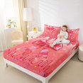 thumbnail image 4 of jejeloiu Kawaii Bowknot Bow Full Size Sheets,Red Bowtie Bed Sheets For Girls Teens 4pcs, 4 of 7