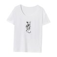 thumbnail image 3 of Camiseta para Mujer Verano Suave Ropa Deportiva de Moda Camiseta básica para Caminar en la Oficina SG, 3 of 7