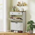 thumbnail image 2 of HOMCOM Slim Shoe Cabinet, Farmhouse Shoe Storage Cabinet with Flip Drawers, 2 of 10