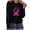 Z11-Black fall tops women, variant on DIOAZUD Womens Breast Cancer Awareness Long Sleeve Shirts Crew Neck Pink Ribbon Print T-Shirts Lightweight Casual Tees