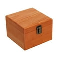 thumbnail image 1 of Caja de almacenamiento de madera organizadora con cierre frontal rústico, caja sin terminar, recuerdo portátil marrón 14x14x10cm, 1 of 9