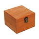 thumbnail image 1 of Caja de almacenamiento de madera, contenedor portátil para tesoros y regalos, cierre frontal, recuerdo marrón 14x14x10cm, 1 of 9