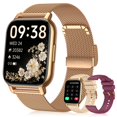 thumbnail image 1 of Smartwatch Kriutefy P66 Gold 1,85" con llamadas Bluetooth e IPX8, 1 of 7