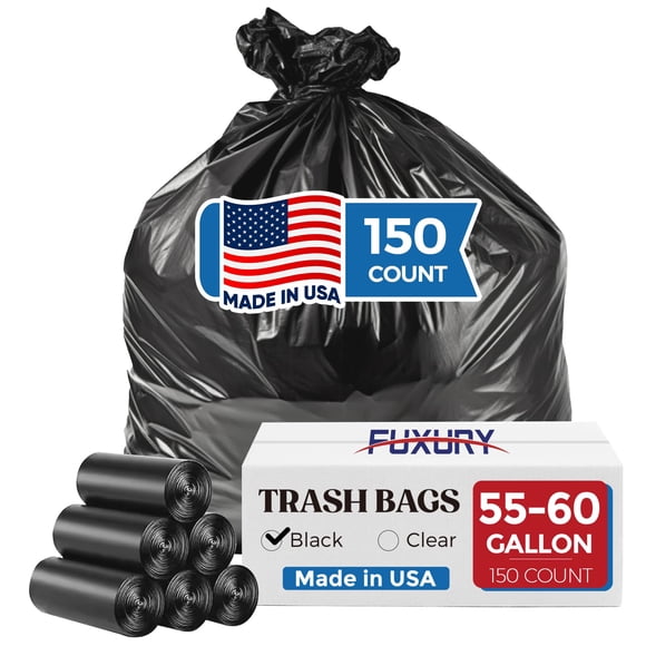 Bolsas de basura Fuxury 208-227 L, 150 unidades, negras, 0,7 mil, 38 x 58 cm