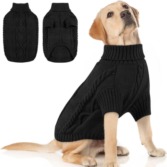 uvwlwu Winter Dog Sweater Turtleneck Knit Coat Warm Soft Apparel for Large Breed Autumn Cold Weather Fashion(G)