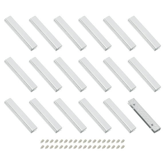 18Pack Metal Belt Buckle End Tip, 2.05" Wide Rectangle Zipper Tip, Silver