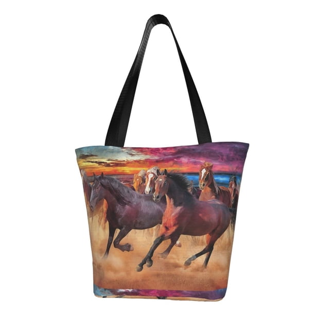 Easygdp a herd of horses Bolso de Hombro para Mujer, Bolso Bandolera y Cartera de Mano Elegante para Uso Diario