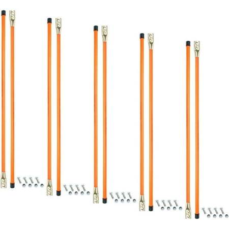 

TYAPCS 10PK 36 Snow Plow Guides Stakes Markers Safety Orange Bolt On Hardware
