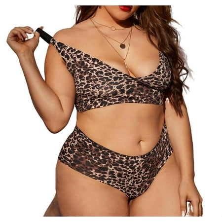 

Sexy Print Multicolor Plus Size Bra & Panty Sets (Women s)