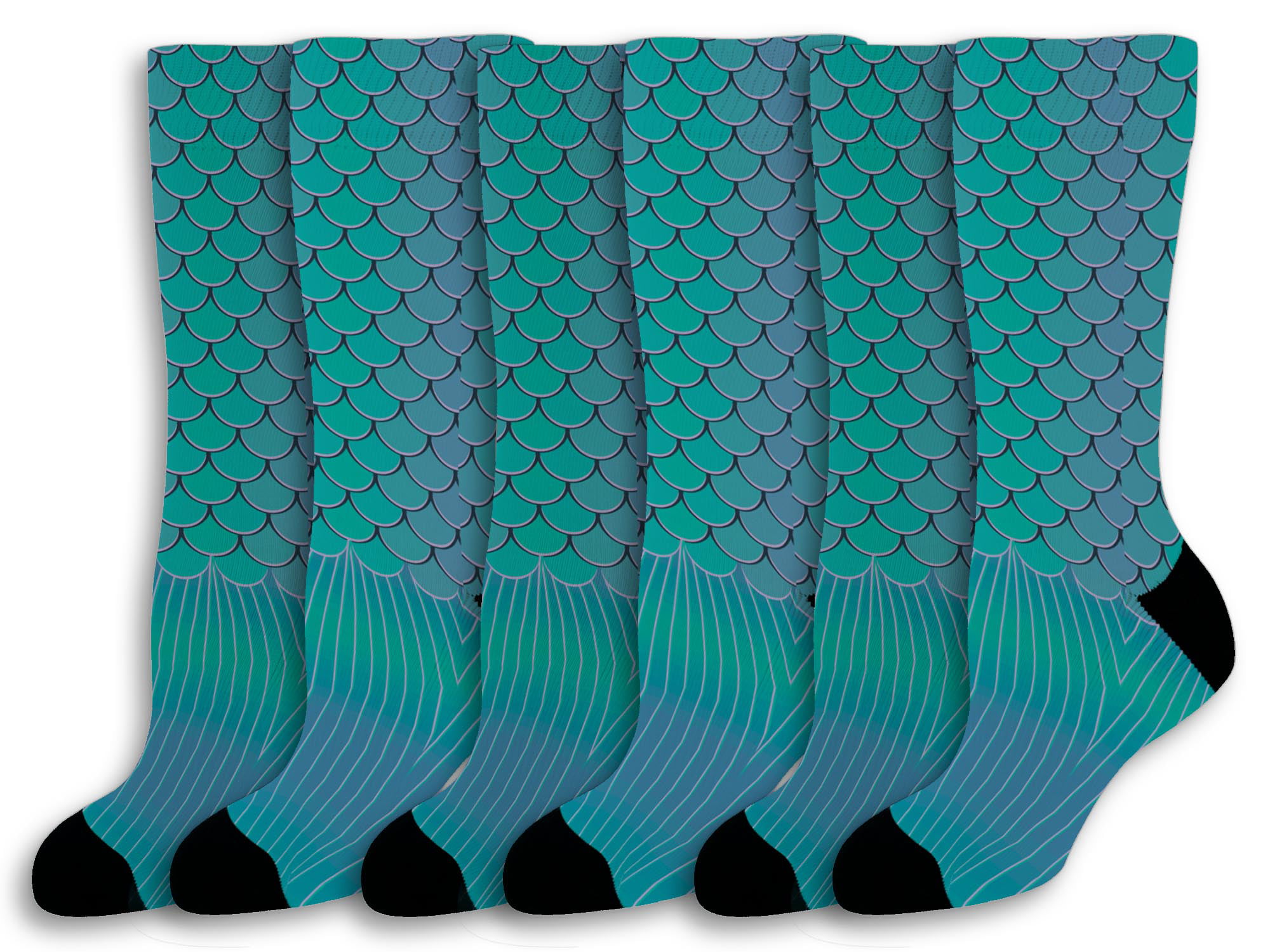 Mermaid Scales Blue Crazy Socks Soft Breathable Casual Socks For Sports Athletic Running 