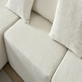 thumbnail image 2 of Demi Bonn 108" L-Shaped Modular Foam Sofa with Chaise Lounge, Cloud-Like Comfort Couch, Corduroy Sectional for Living Room, White, 2 of 12