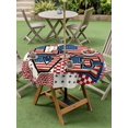thumbnail image 4 of Outdoor Tablecloth with Umbrella Hole for Patio/Picnic/Party/Camping, 4th of July Waterproof Table Cloth Round Cover Washable, Independence Day American Patriotic Red Blue (Dia 60"), 4 of 9