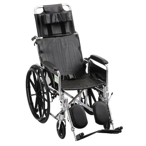 Nova Medical Recliner Wheelchair with Full Arms & Elevating Leg Rests 20 inch