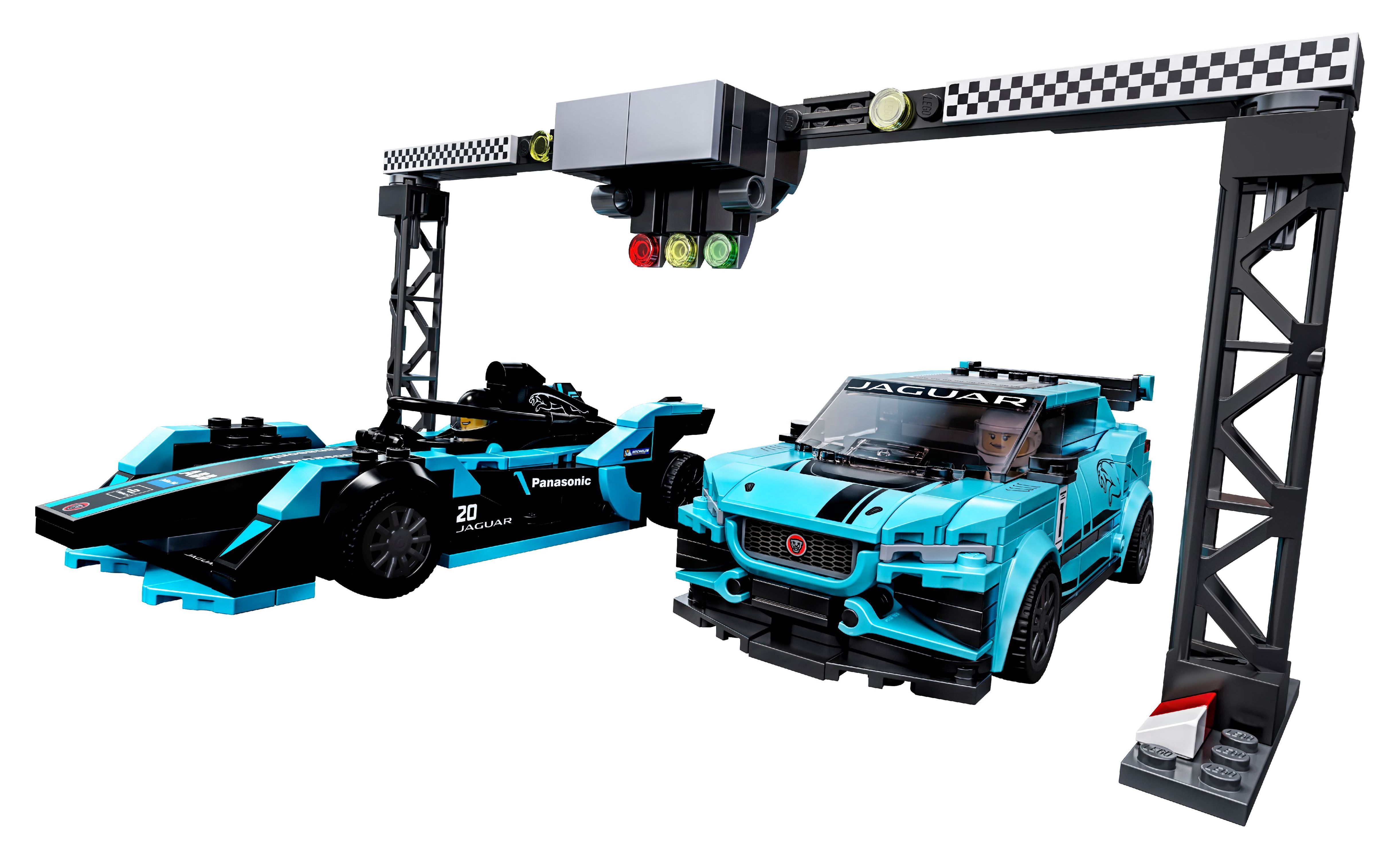 LEGO Speed Champions Formula E Panasonic Jaguar Racing Gen2 car & I-PACE eTROPHY 76898 Building Kit - image 3 of 8