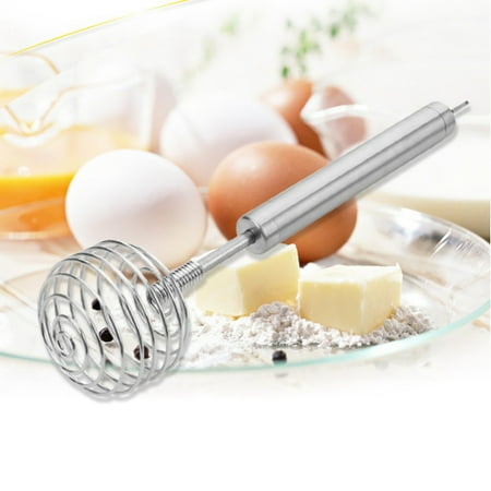 

SPRING PARK Stainless Steel Egg Whisk Hand Push Rotary Whisk Blender Versatile Milk Frother Hand Push Mixer Stirrer for Blending Whisking Beating & Stirring