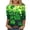 Green#26, variant on Qingpeng St Patricks Day 3/4 Sleeve T Shirts for Women Shamrocks Graphic Crewneck Pullover Casual Loose Tops Size S-3XL