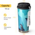 thumbnail image 5 of 18oz Travel Coffee Mug, 316 Stainless Steel Vacuum Insulated Tumbler with 2-in-1 Straw Lid & Strap, Liquid & Marble Print, 5 of 6
