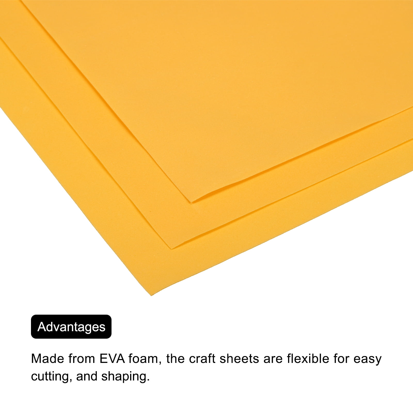 EVA Foam Sheets Golden Yellow 19.7 Inch x 35.4 Inch 1mm Thick Crafts Foam Pack of 5