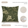 thumbnail image 4 of Sofa Pillows Olive Green Botanical Floral Toile Pillows 16"x16" French Country Linen Pillow Cover for Couch Sofa Bed, 4 of 7