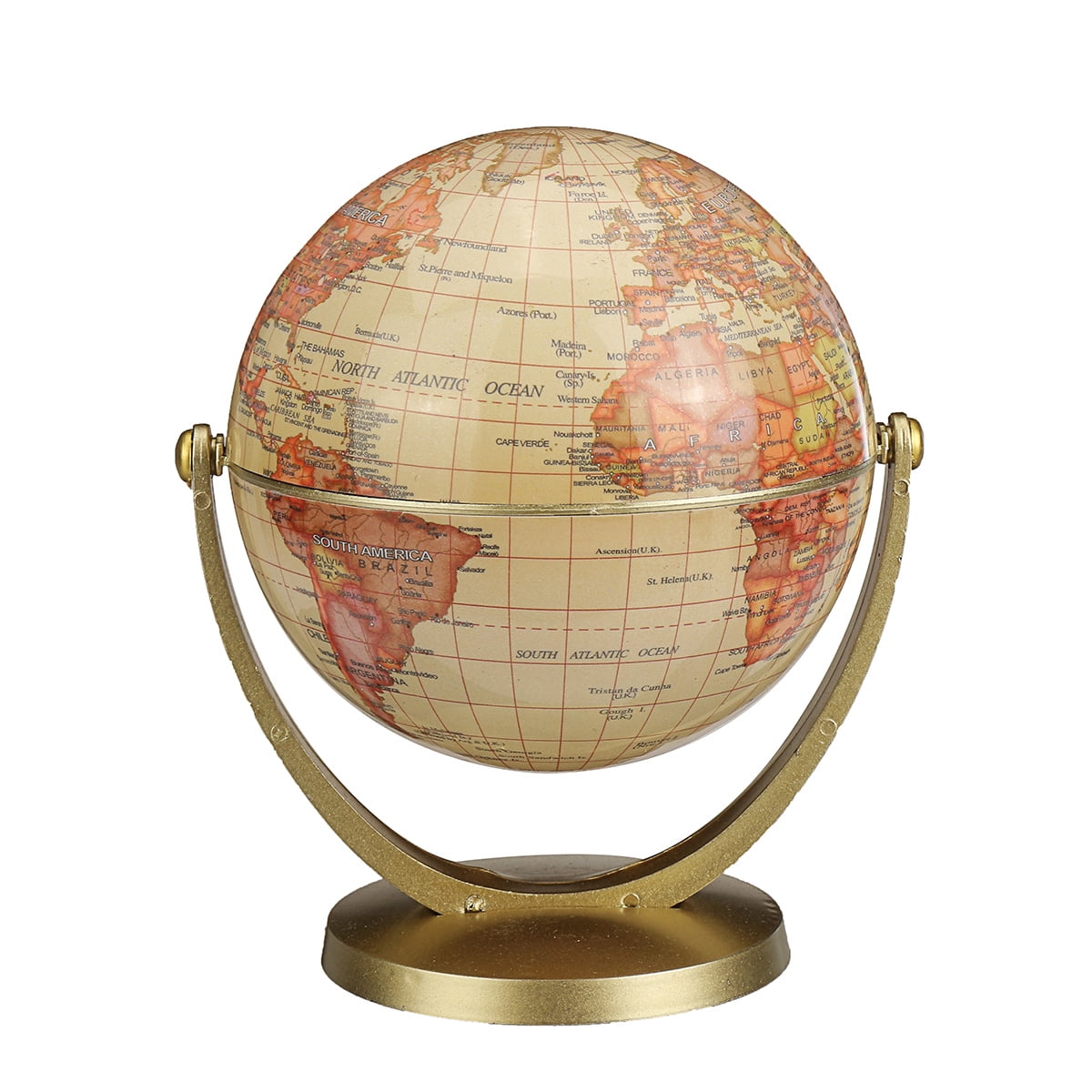 Vintage Style World Map Globe Decorative Desktop Geography Globe Universal 