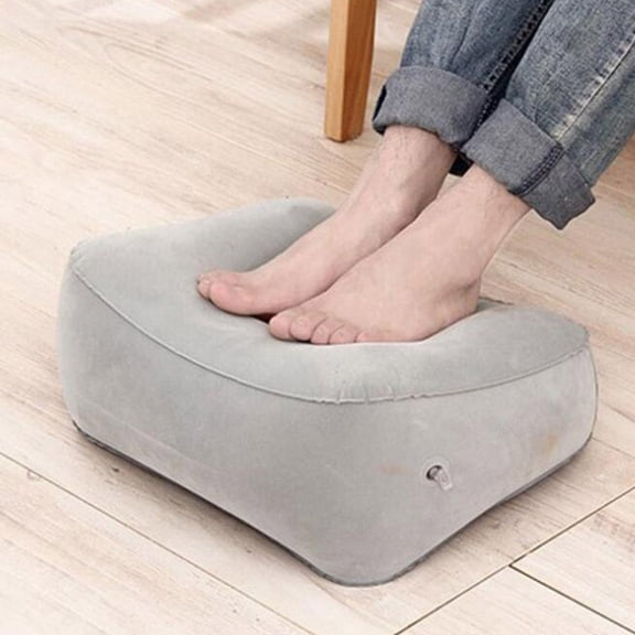GOOHOCHY Inflatable Foot Pad Adults Portable Footrest Travel Grey
