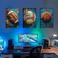 thumbnail image 2 of Graffiti Sport Canvas Wall Art Trendy Cool Pop Wall Decor Colorful American Football Baseball Basketball Posters Pictures Inspirational Painting Inspirational Boy Room Prints(Framed canvas), 2 of 6