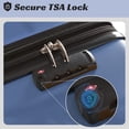 thumbnail image 3 of Merax 28 Inch Checked-Large Luggage with Wheels Aluminum Alloy Corner Hard Shell Suitcase TSA Luggage Suitcases for Travel Woman Men(Blue), 3 of 7