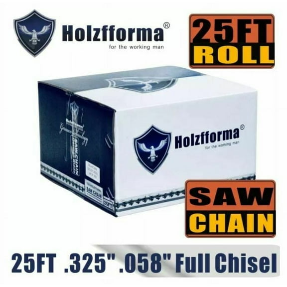 HolzfformaÂ® 25FT Roll Full Chisel Saw Chain .325'' Pitch .058'' Gauge Wagners