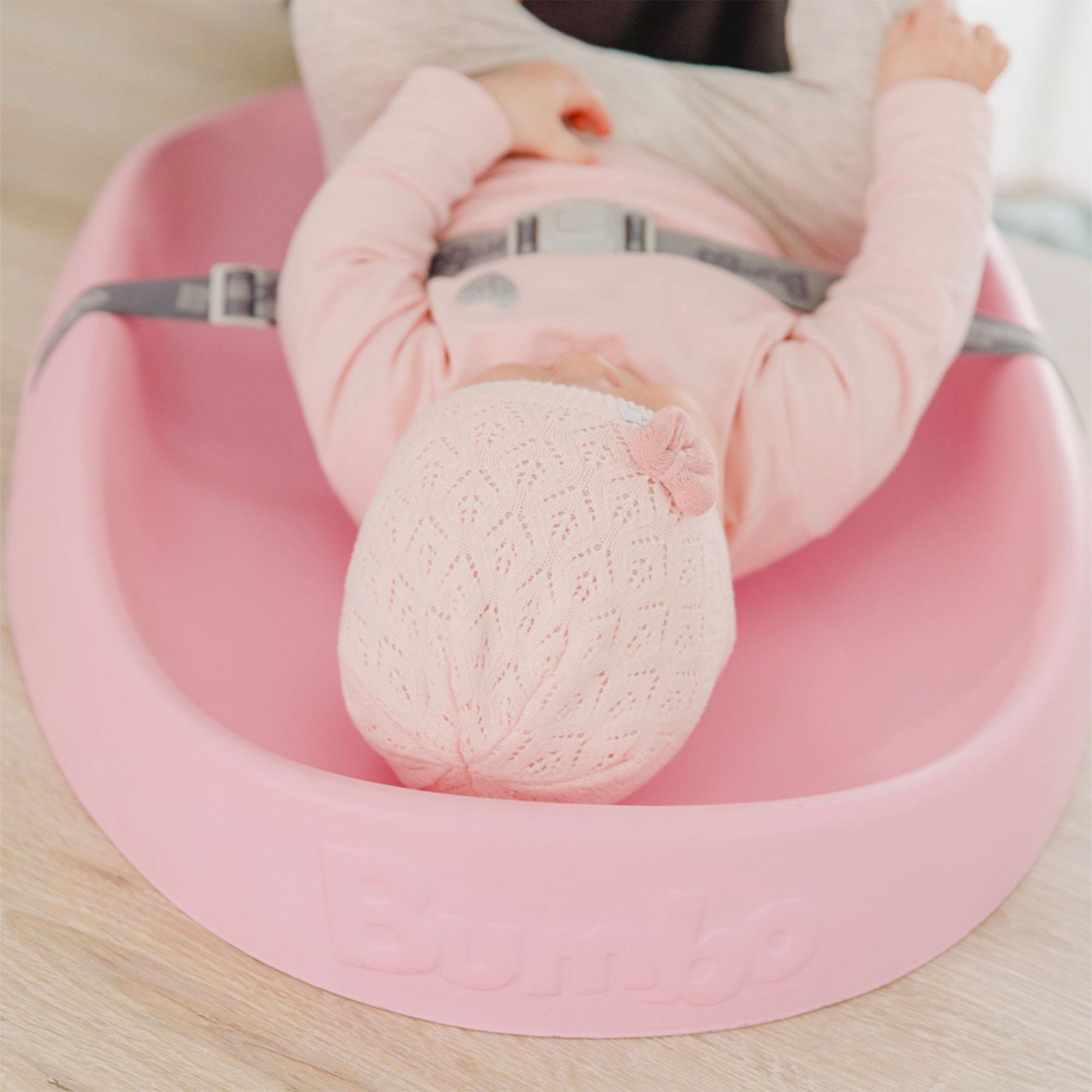 Bumbo Diaper Changing Pad, Contoured Support Baby Changing Mat, Pink