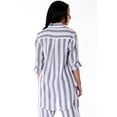 thumbnail image 2 of Ladies Oversized Long Sleeve 100% Linen Shirt in Stripes, 2 of 2