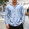 thumbnail image 2 of SHIXIAOO Chemise Décontractée en Lin à Manches Longues à Capuche pour Hommes Printemps et Automne, 2 of 4
