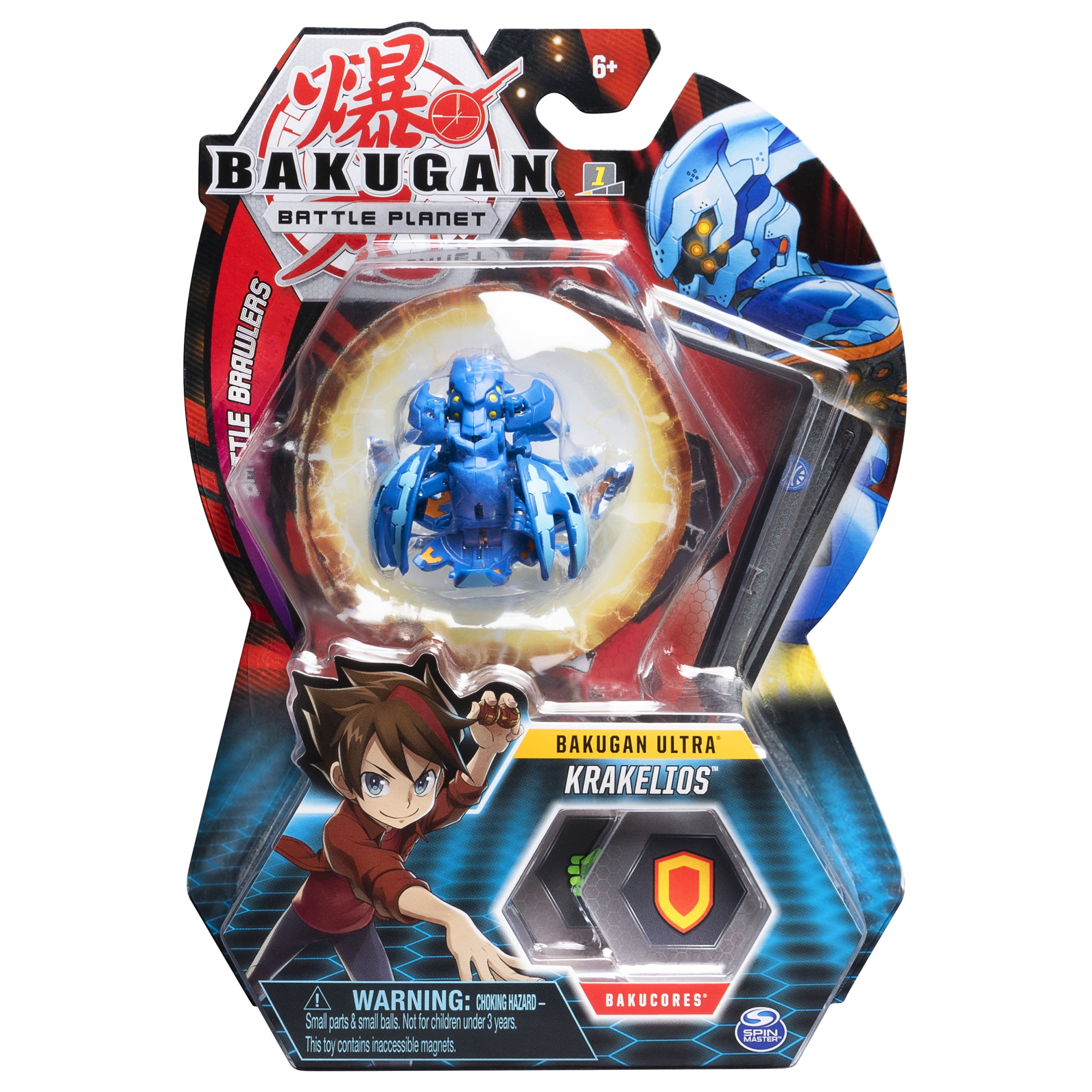 Bakugan Ultra, Aquous Krakelios, 3-inch Collectible Action Figure and Trading Card, for Ages 6