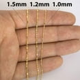 thumbnail image 4 of 14K Yellow Gold 1mm - 1.5mm Bar and Ball Bead Chain, FREE Microfiber Cloth, Diamond Cut Solid Pendant Mens Womens Necklace, Giorgio Bergamo, 4 of 6