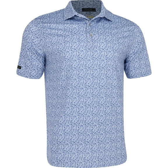 Greg Norman ML75 Stretch Fisherman Print Blue Storm Shirt Men XL