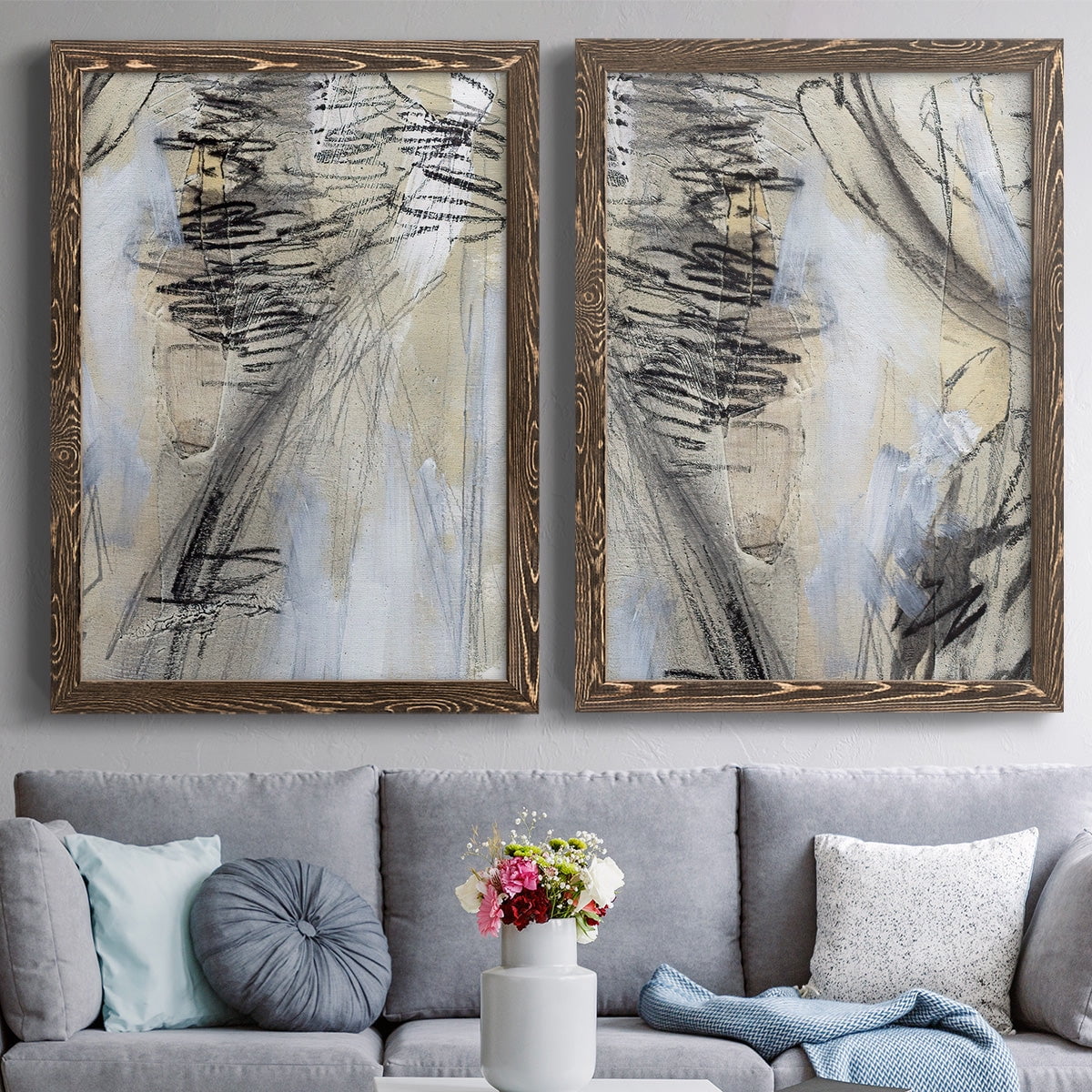 Masked Notes V - Premium Framed Canvas 2 Piece Set - Ready to Hang