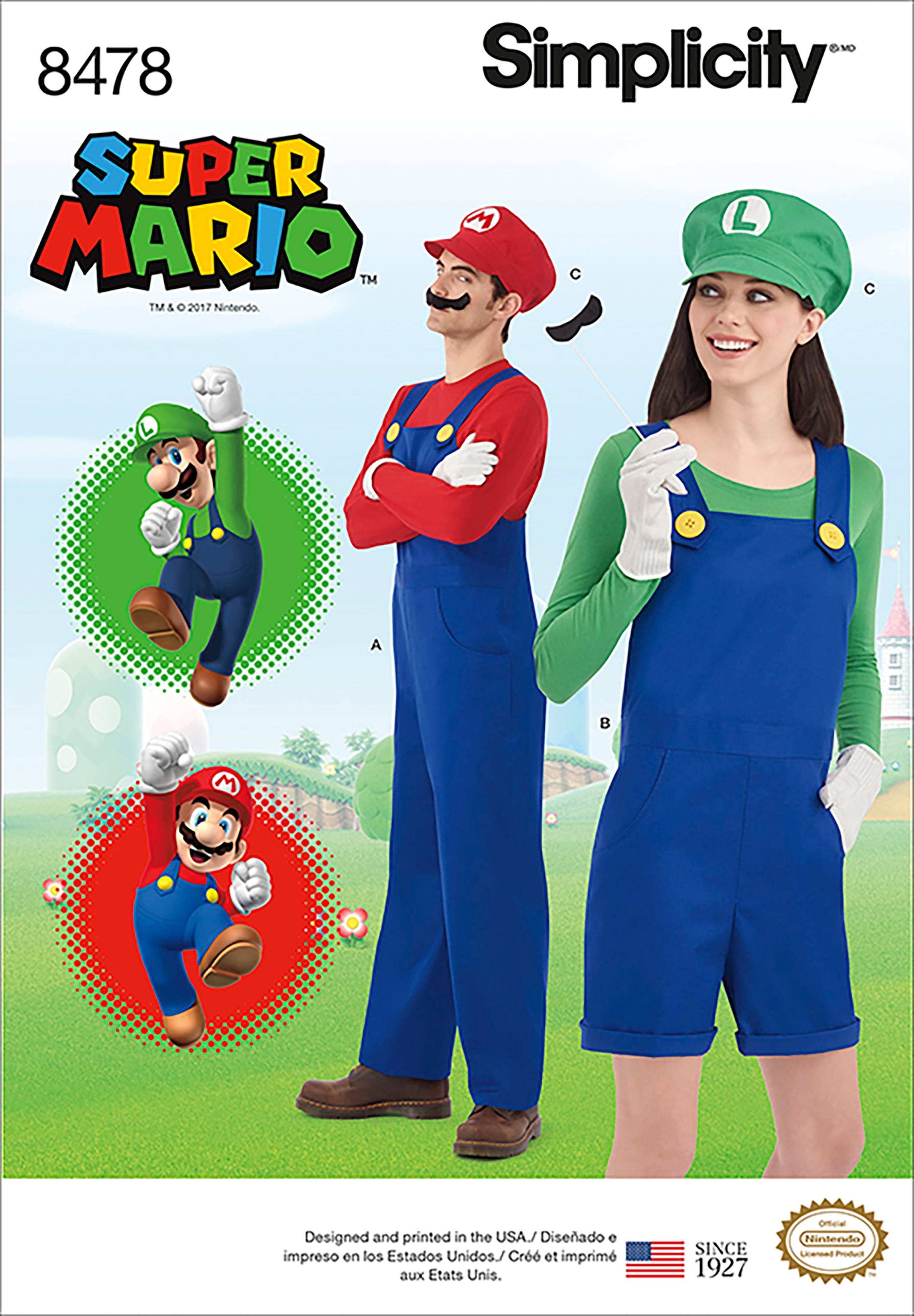 Simplicity Size XSXL Nintendo Super Mario Costume Pattern, 1 Each