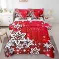 thumbnail image 1 of YST Merry Christmas Comforter Set, 7-Piece, Snowflake Theme, Red, Reversible, Queen, 1 of 5
