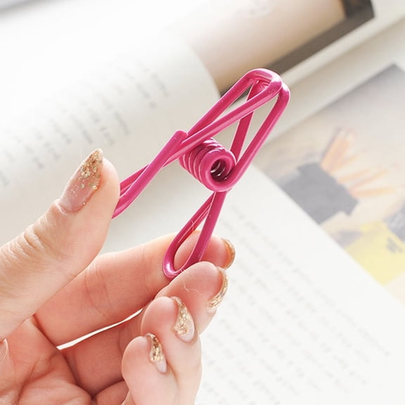 FRCOLOR 50pcs Stainless Steel Clothespins for Home in Assorted Colors to Hang Socks and Towels