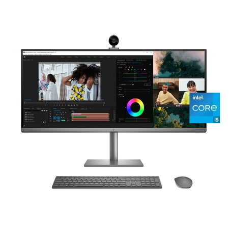 HP Envy 34” All-in-One Desktop, NVIDIA GeForce GTX 1650, 11th Gen Intel Core i7-11700 Processor, 32 GB RAM, 512 GB SSD, WUHD IPS Display, Windows 11 Home, Detachable Magnetic Camera (34-c0010, 2021)