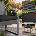 thumbnail image 6 of Aiho 3-Piece Wicker Patio Bistro Set, All Weather Outdoor Chairs Set with Glass Top Table & Soft Cushions, Outdoor Furniture for Garden, Backyard, Balcony, Deck - Black, 6 of 9